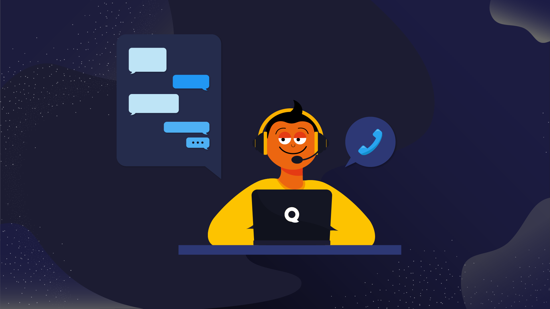Illustration: a consultant answering questions online